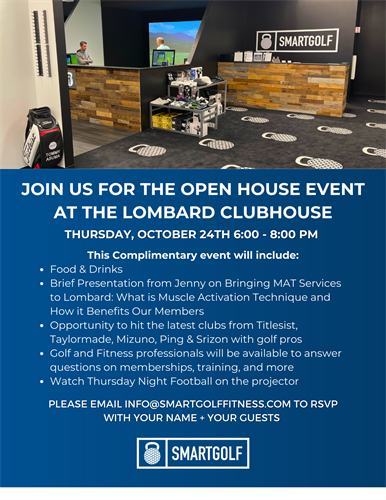 SMART Golf & Fitness Fall Open House header image