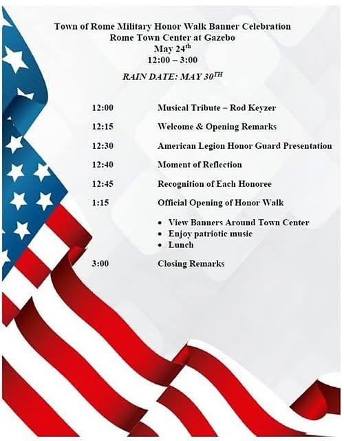 Town of Rome Military Honor Walk Community Celebration header image