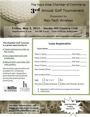 Chamber 3rd Annual Golf Tournament Presented by Nex-Tech Wireless header image