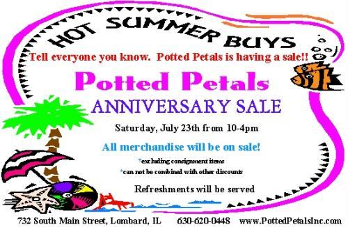 Potted Petals 6th Anniversary Sale header image