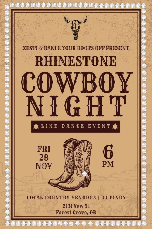 Rhinestone Cowboy Night at Zesti header image