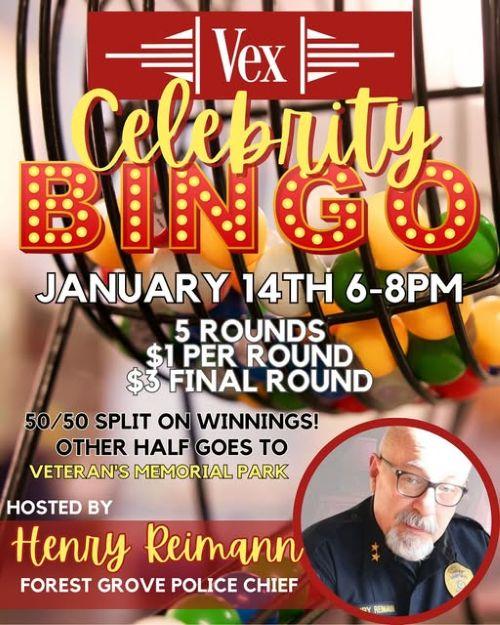 Celebrity Bingo - Vex Bar header image