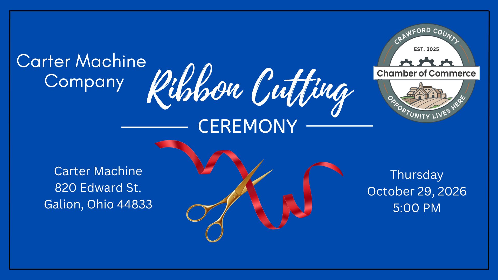Ribbon Cutting - Carter Machine header image