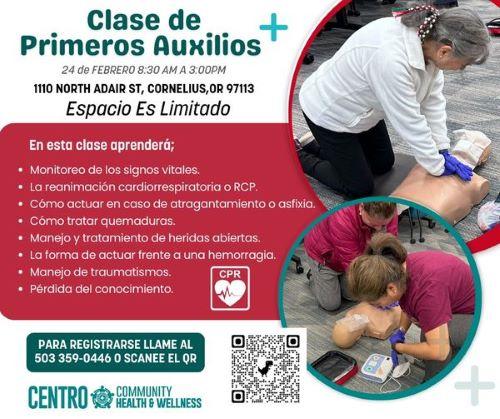 Clase de Primeros Auxilios header image