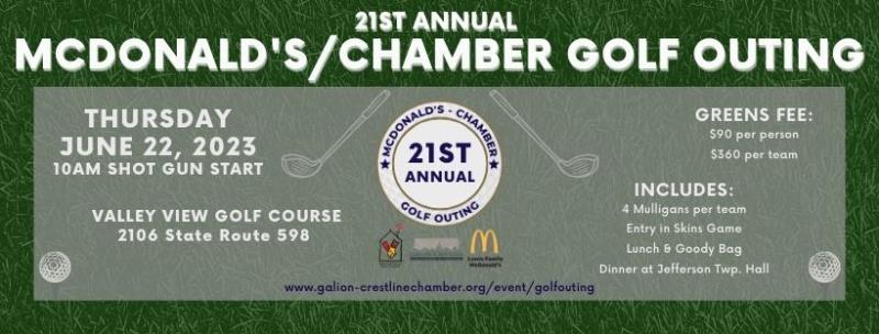 21st Annual McDonald's/Chamber Golf Outing header image