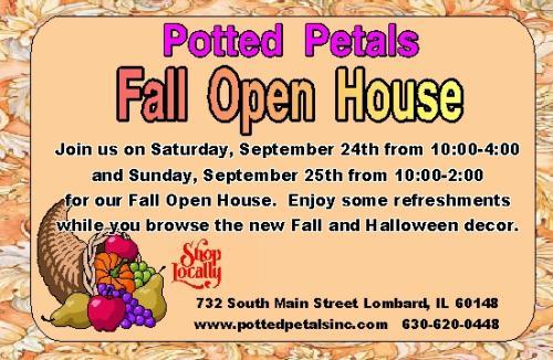 Potted Petals Fall Open House header image