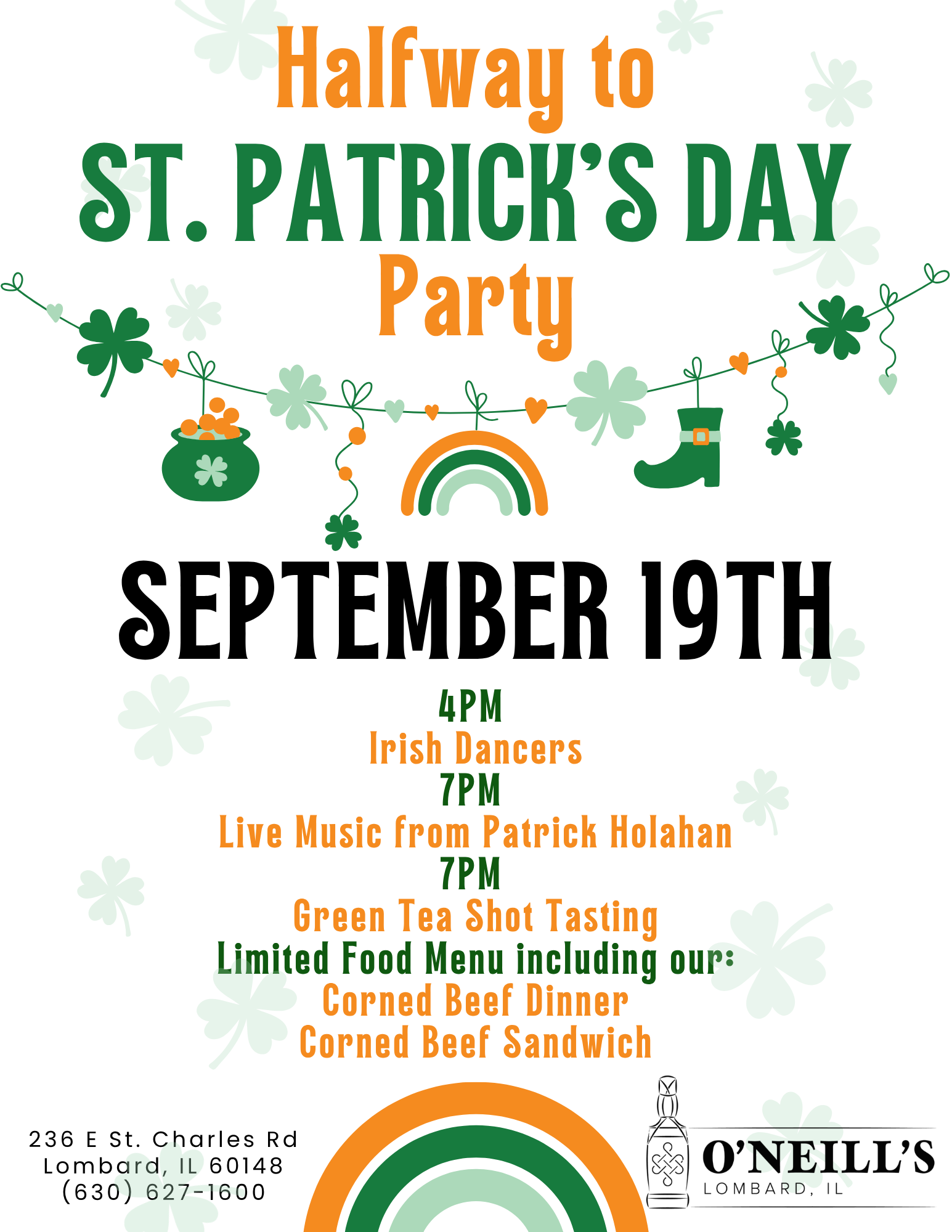 O'Neill's Halfway to St. Patrick's Day Party header image