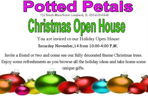 Potted Petals Christmas Open House header image