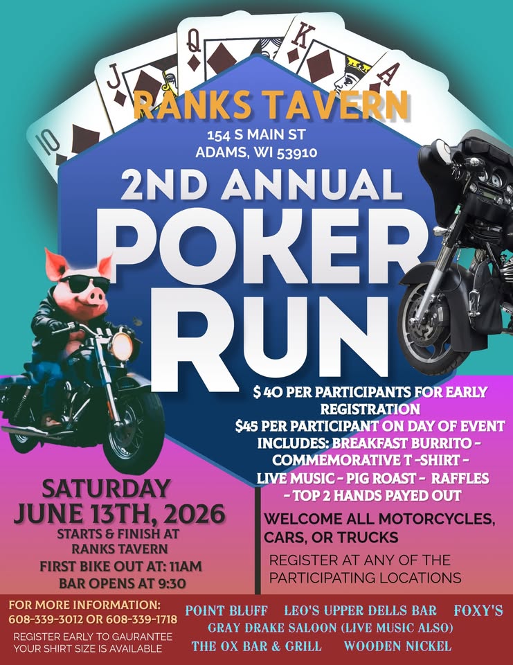 Rank's 2nd Annual Poker Run header image