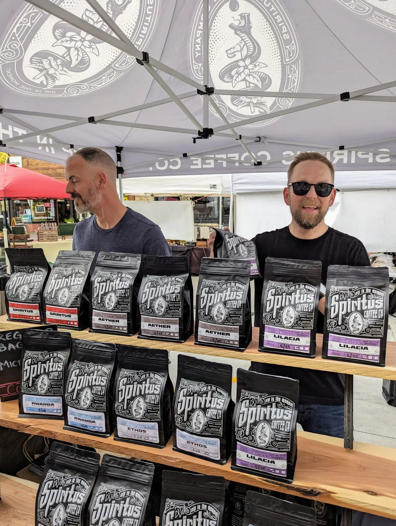 Coffee vendors at the Lombard Farmers Market