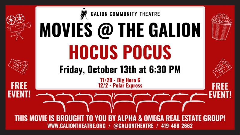 Movies at The Galion: Hocus Pocus header image