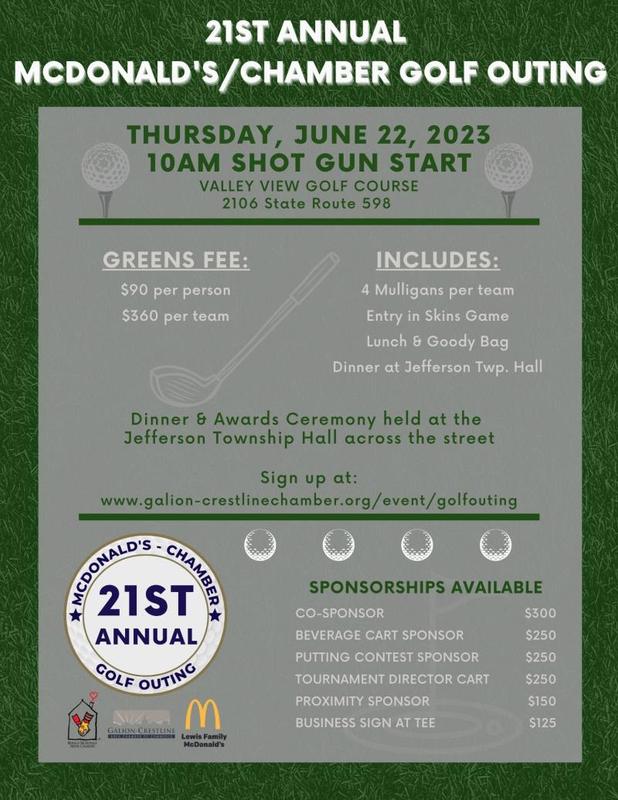 21st Annual McDonald's/Chamber Golf Outing - SPONSORSHIPS header image