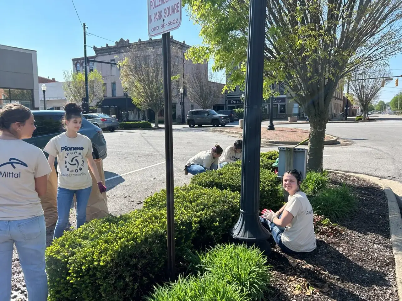 Students from Pioneer helping to cleanup public spaces in Galion, Ohio