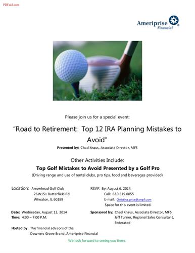 Road to Retirement: Top 12 IRA Planning Mistakes to Avoid header image