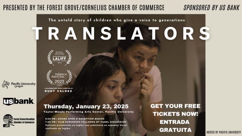 Traductores Film Presented by The FGCCHAMBER header image