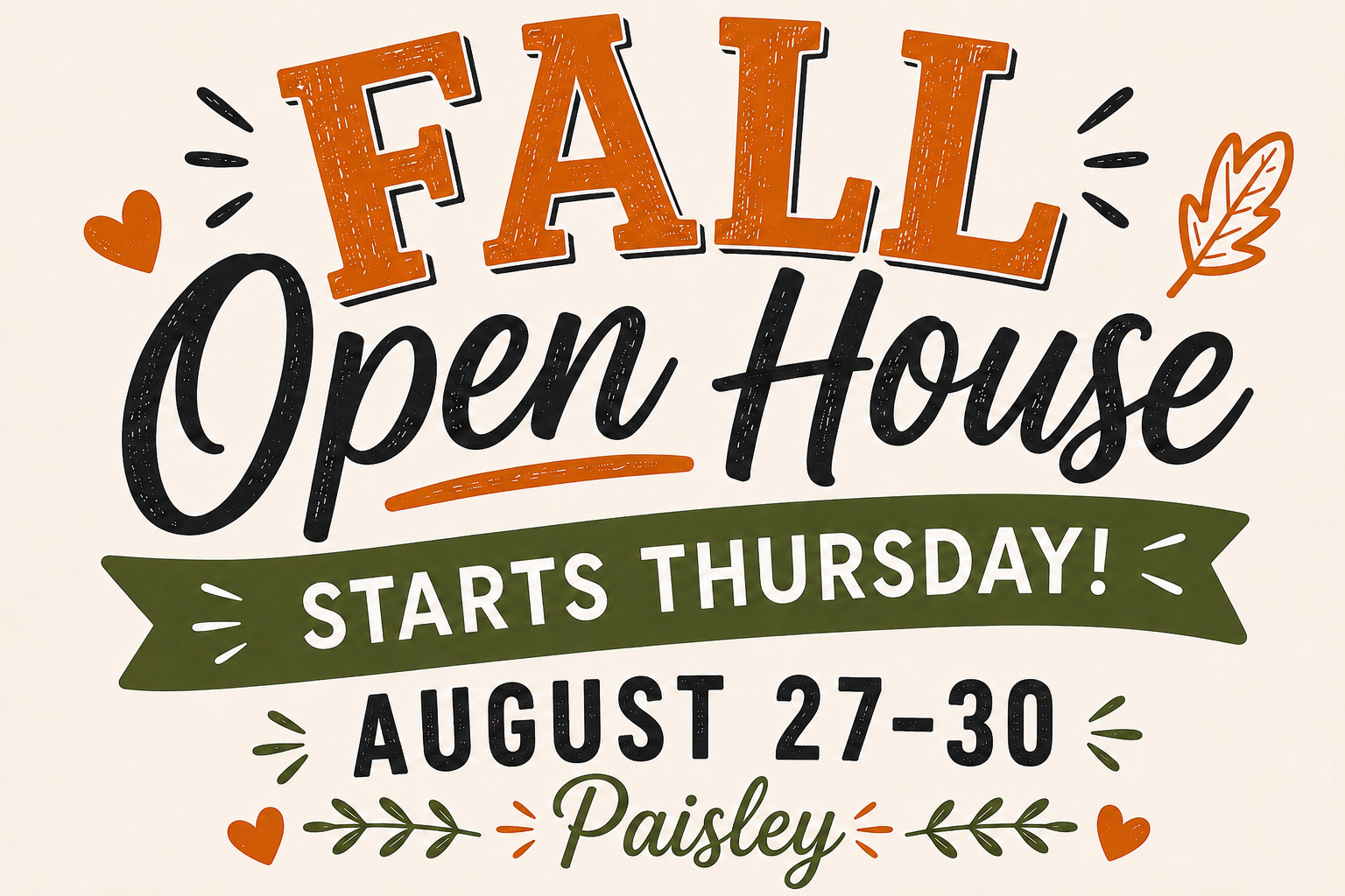 Fall Open House at Paisley header image