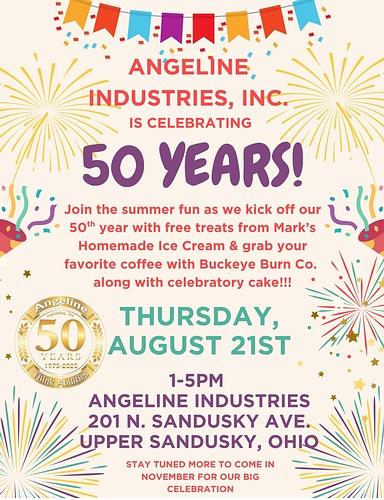 Angeline Industries 50 Year Celebration header image