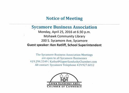 Sycamore Business Association Meeting header image