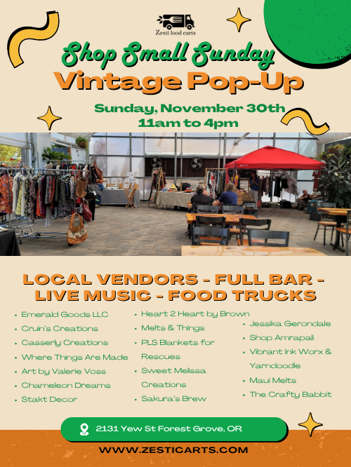 Shop Small Sunday - Vintage Thrift & Sip Pop Up at Zesti header image
