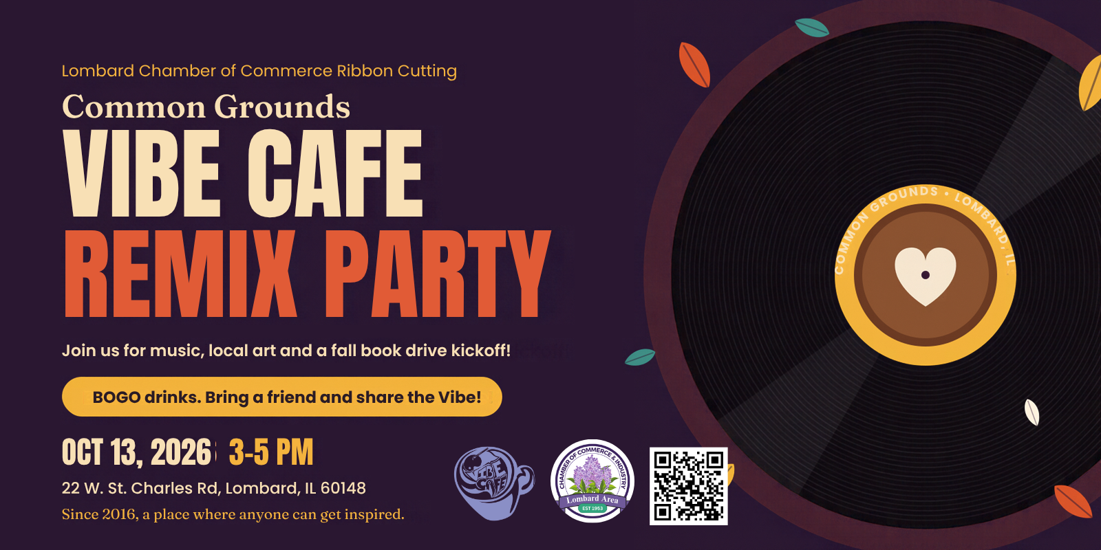 Ribbon Cutting - Common Grounds VIBE CAFE Remix Party header image