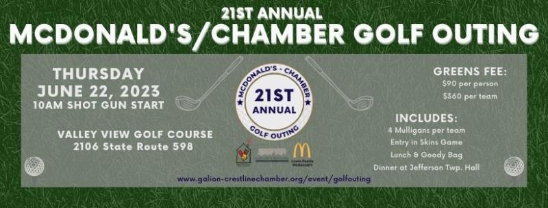 21st Annual McDonald's/Chamber Golf Outing header image