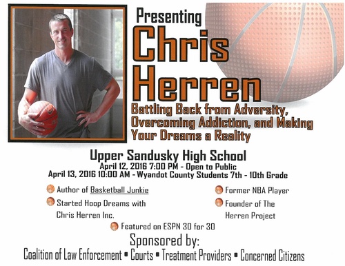 POSTPONED: Overcoming Addiction Story by Chris Herren header image