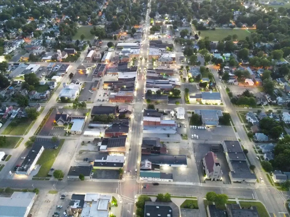 Aerial view of Galion, Ohio