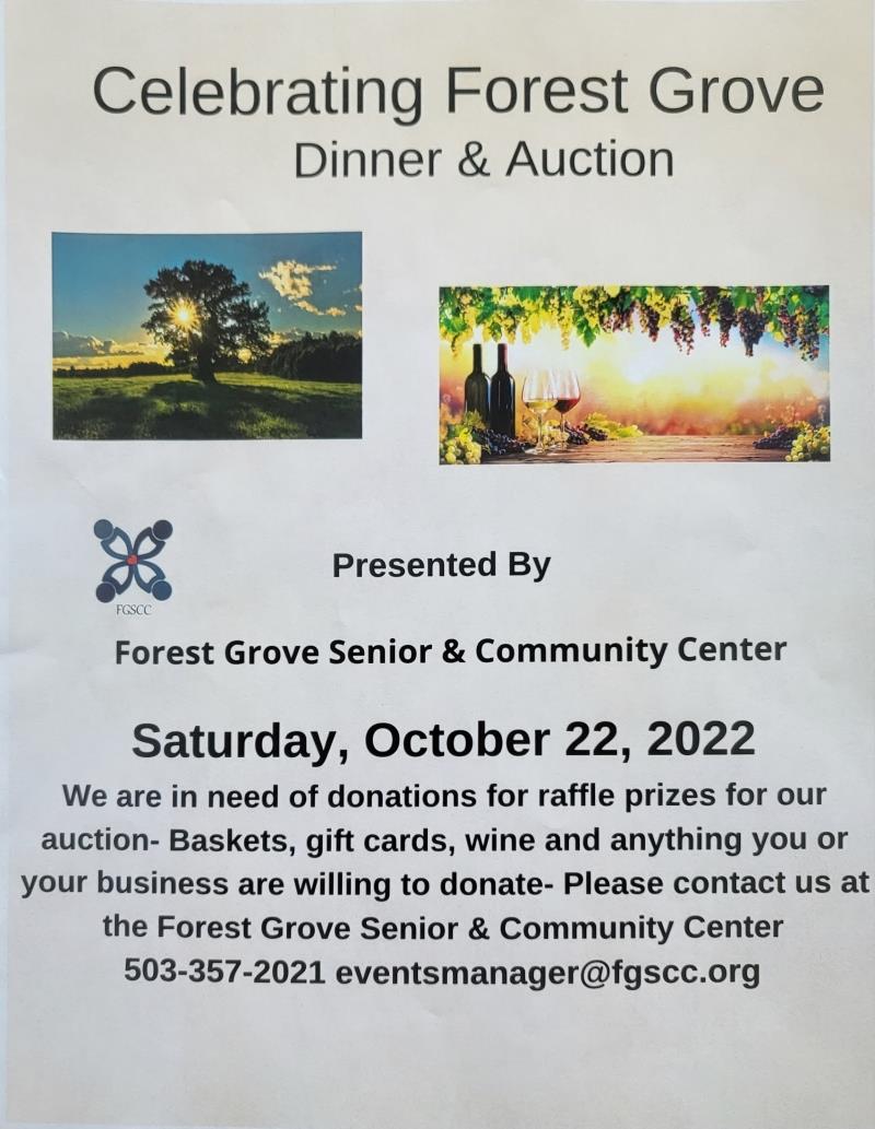 Celebrating Forest Grove Dinner & Auction header image