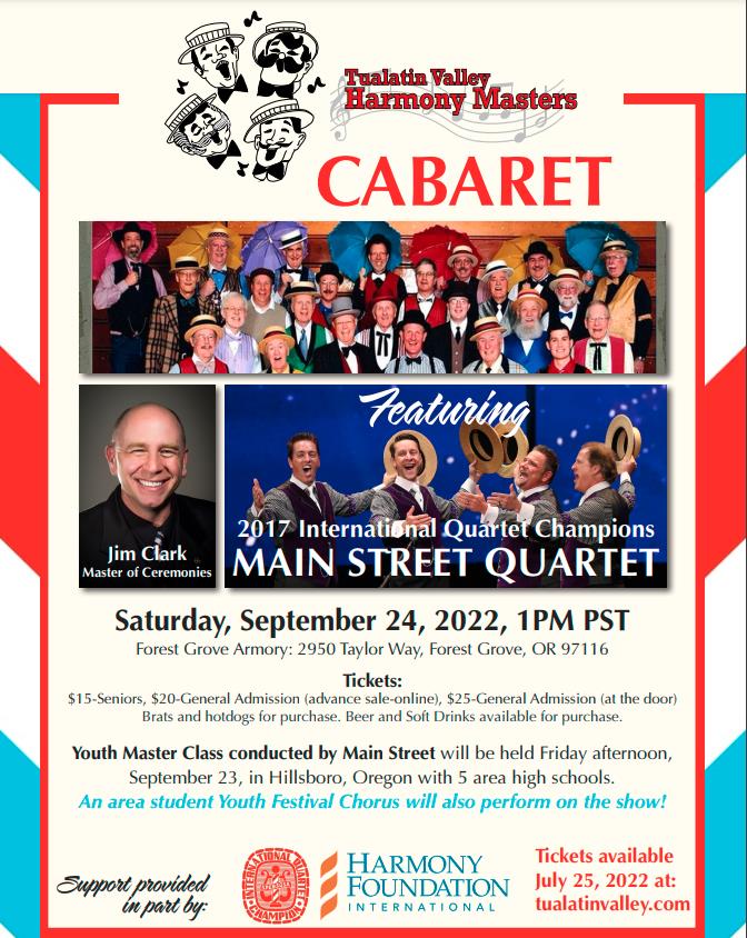 Tualatin Valley Harmony Masters Cabaret header image