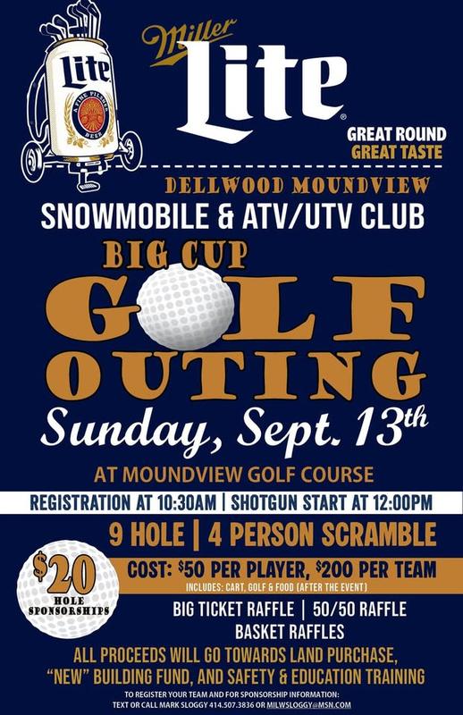 Dellwood Moundview Snowmobile ATV UTV Club Big Cup Golf Outing header image