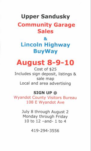 Upper Sandusky Community Garage Sales & Lincoln Highway BuyWay header image