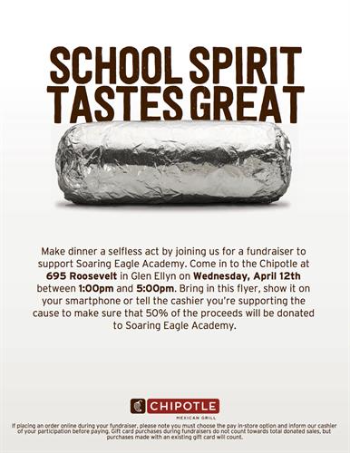 Dine to Donate at Chipotle and support Soaring Eagle Academy header image
