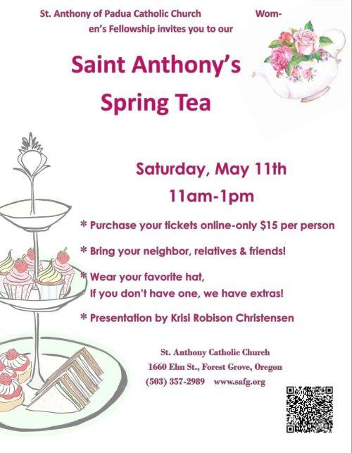 Saint Anthony's Spring Tea header image