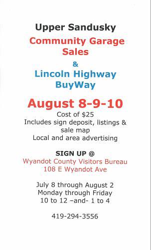 Upper Sandusky Community Garage Sales & Lincoln Highway BuyWay header image