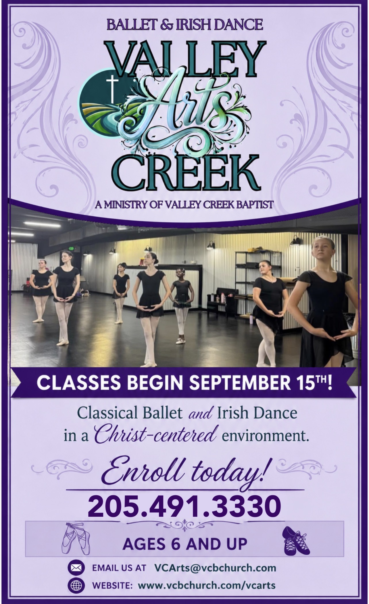 Valley Creek Arts Enrollment OPEN header image
