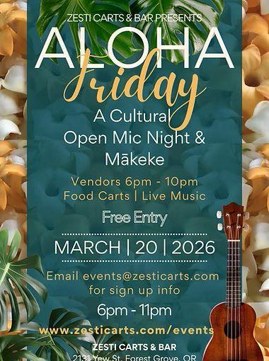 Aloha Friday Cultural Open Mic & Makeke header image