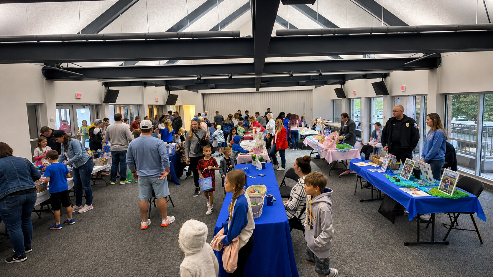Families and local organizations at a Sunnyvale Chamber community event