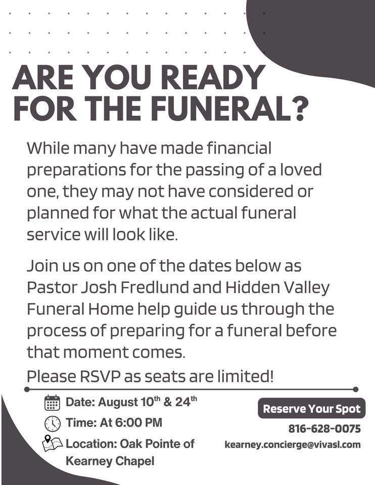 Funeral Preparation with Pastor Josh header image
