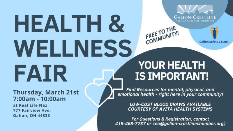 Galion Safety Council Health & Wellness Fair header image