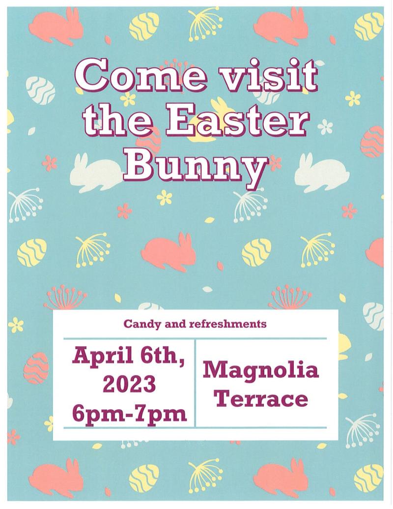Easter Bunny at Magnolia Terrace header image