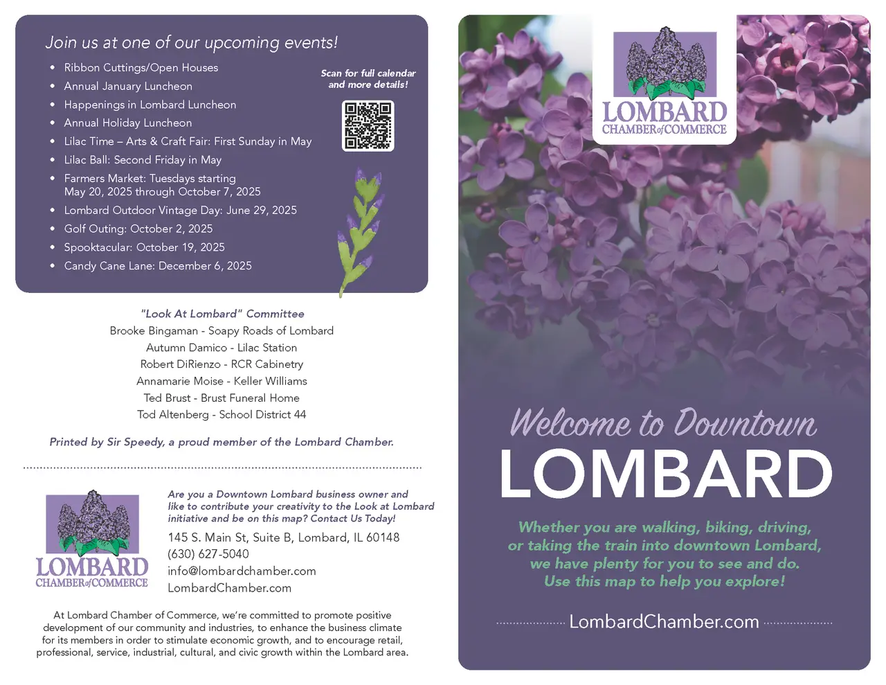 Downtown Lombard business map and guide, page 1