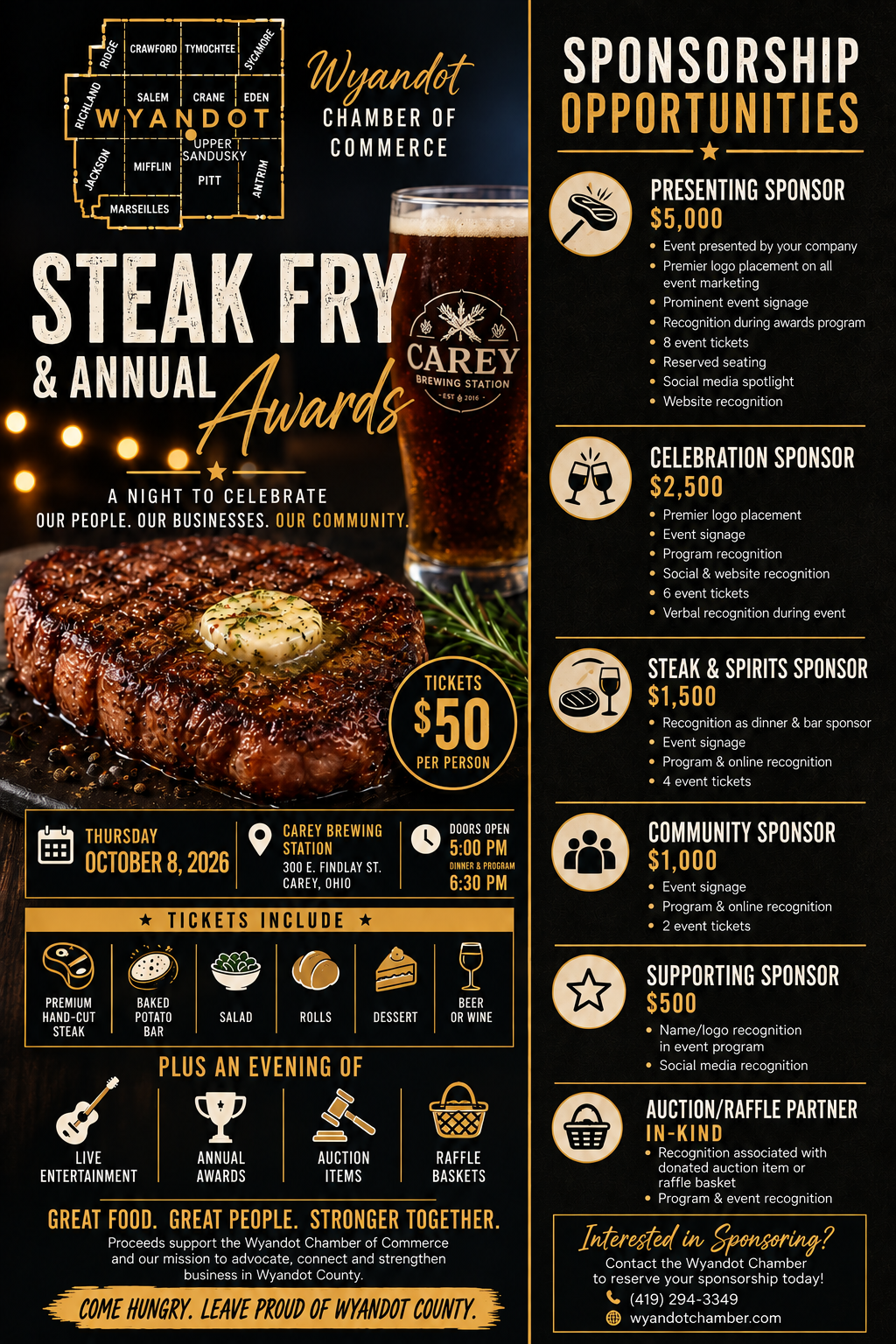 Wyandot Chamber Steak Fry & Annual Awards header image