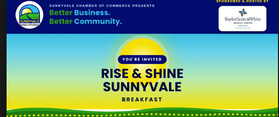 Rise & Shine Sunnyvale- Baylor Scott & White - Breakfast header image