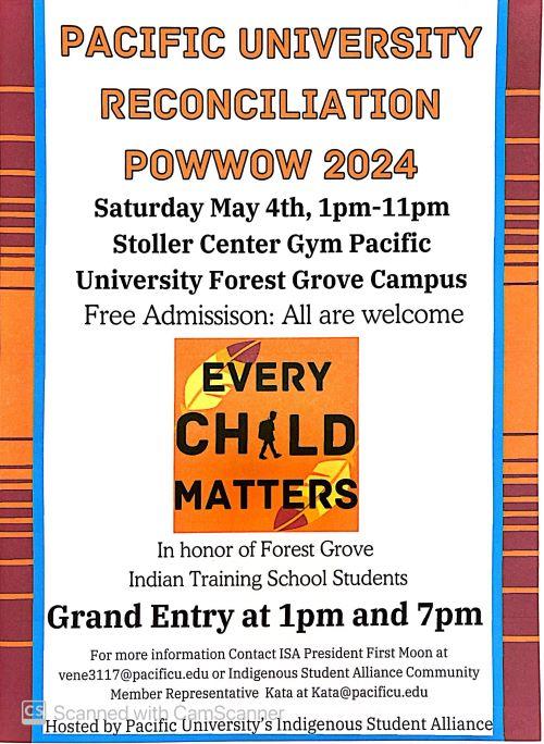 Pacific University Reconciliation Powwow 2024 header image