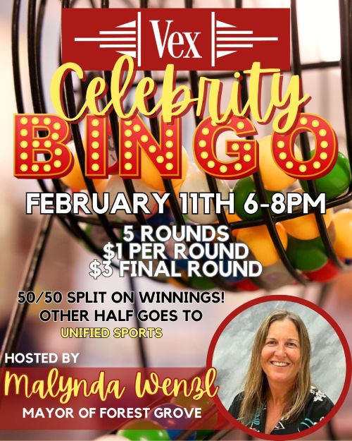 Vex Celebrity Bingo - FG Mayor Malynda Wenzl header image