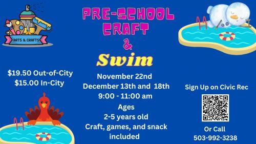 Pre-School Craft & Swim header image