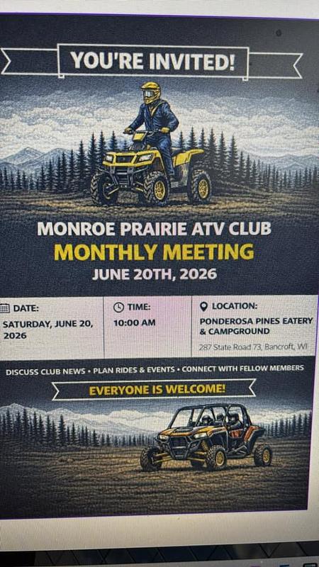 Monroe Prairie ATV Club Meeting header image