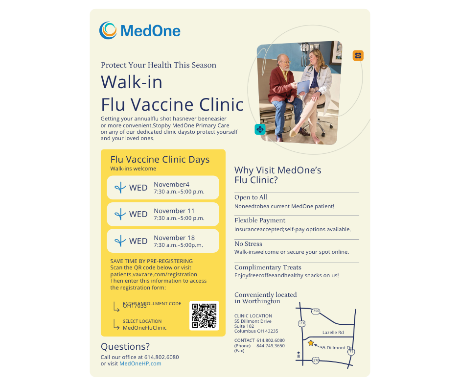 MedOne - Walk-in Flu Vaccine Clinic header image