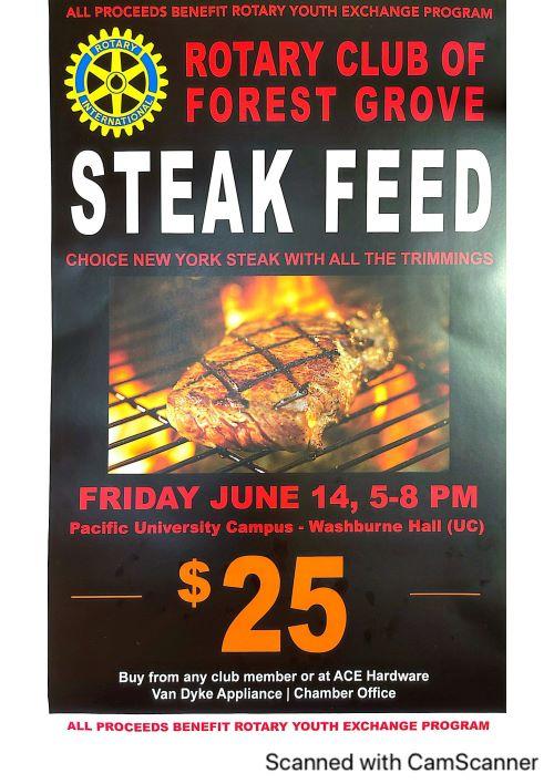 Rotary Club Forest Grove Steak Feed header image