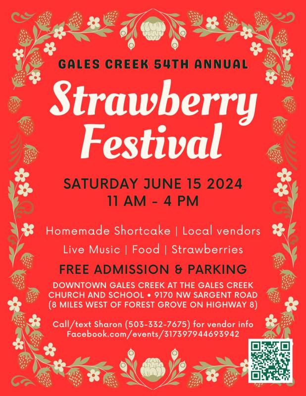 Gales Creek 54th Annual Strawberry Festival header image